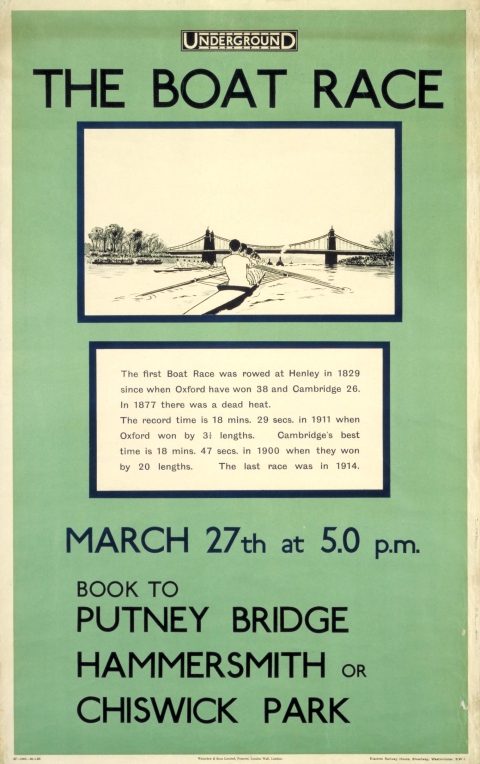 The Boat Race, artist unknown, 1920