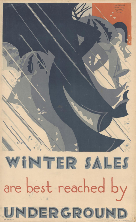 Winter sales, by Edward McKnight Kauffer, 1921