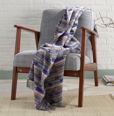 Elizabeth line Moquette Design Lambswool Throw