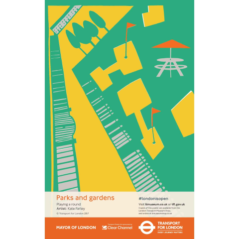 Parks and Gardens Playing a round Poster