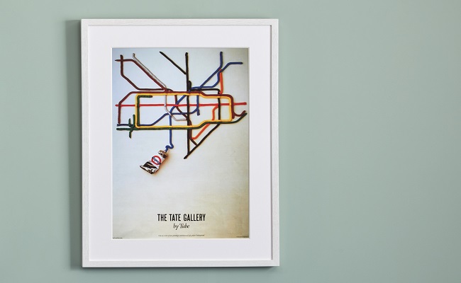 Stylized painting of London Underground Tube map